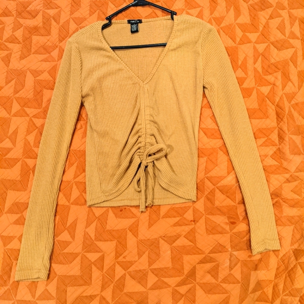 Rue 21 Camel brown long sleeve top